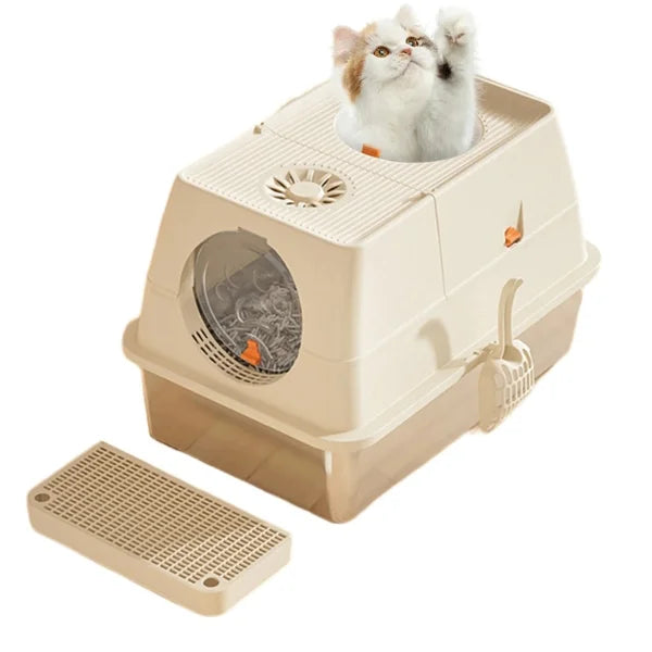 Cat-Litter-Box-Merrin-Premium-Stainless-Steel colour Khaki