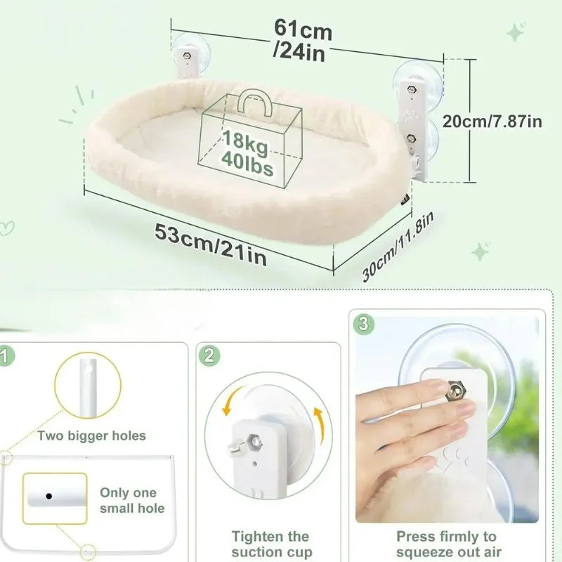 Foldable Window Cat Hammock cat bed-size