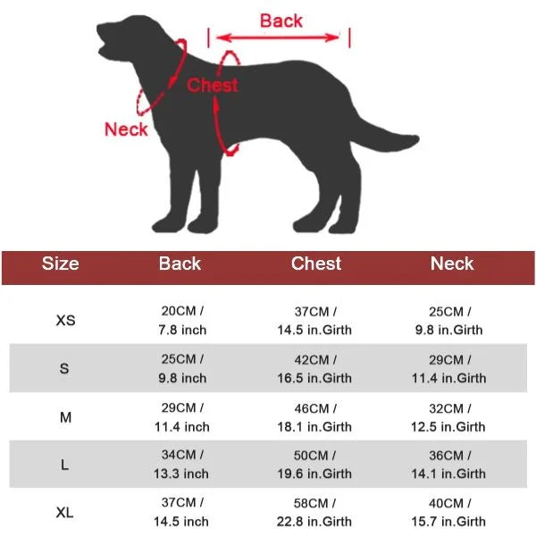 Hooded Dog Coats | Warm Winter Sweatshirts for Dogs-size