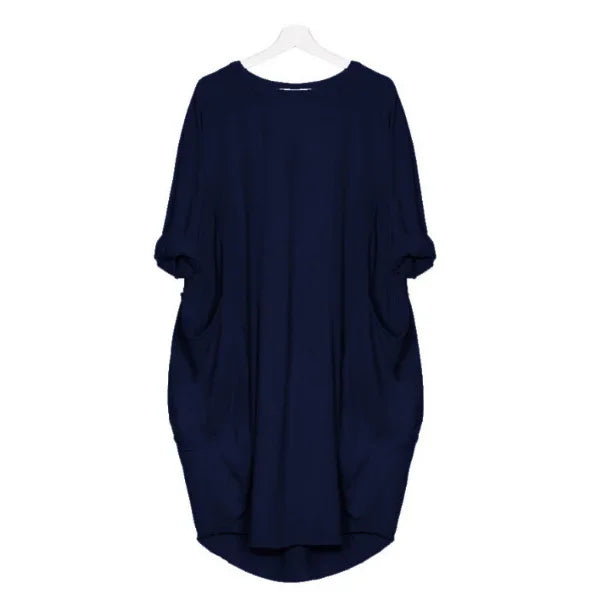 Maternity Dress A-Line in Cotton and Polyester Long Sleeve