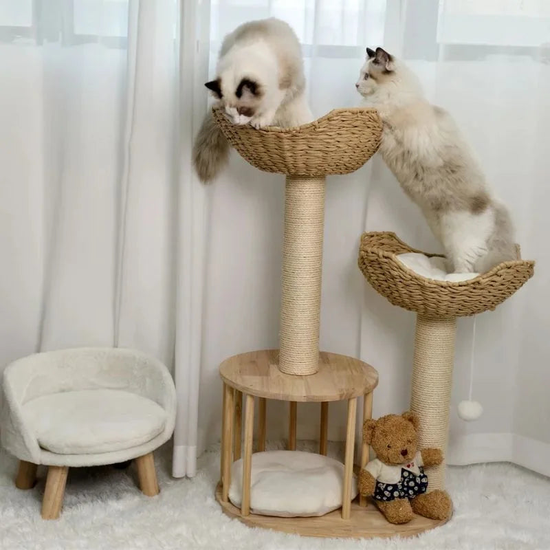 Cat Tree  3-Level Cat Tower with Sisal Scratcher Posts