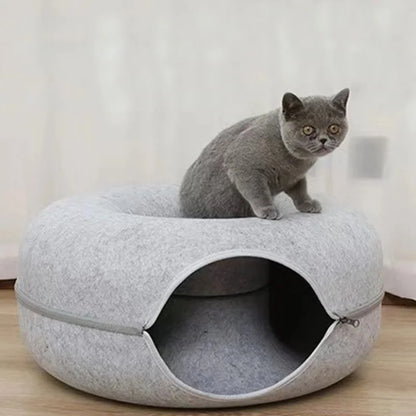 2-in-1-Cat-Tunnel-Bed-Grey.