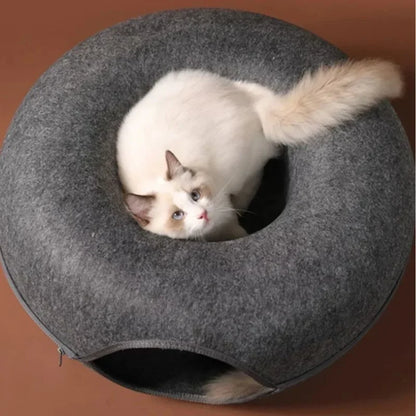 2-in-1-Cat-Tunnel-Bed-Black.