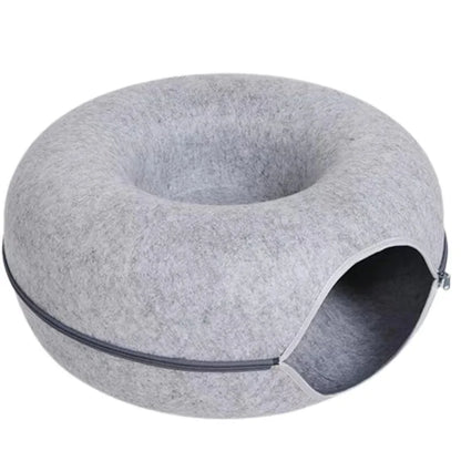 2-in-1-Cat-Tunnel-Bed-grey