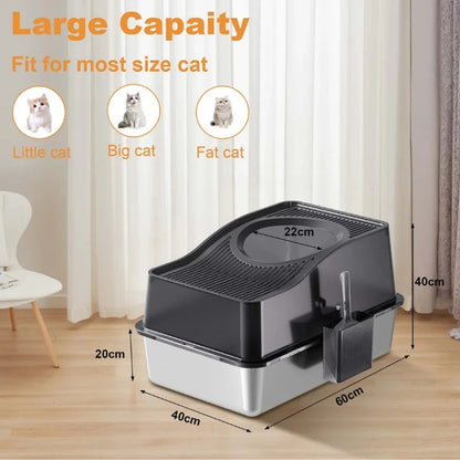 ASHE-Cat-Litter-Box-in-Stainless-Steel-with-Anti-Odour-size 2