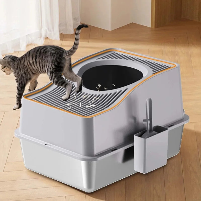 ASHE-Cat-Litter-Box-in-Stainless-Steel-with-Anti-Odour-+