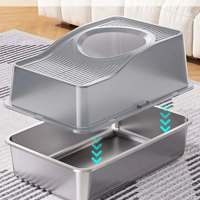 ASHE-Cat-Litter-Box-in-Stainless-Steel-with-Anti-Odour-,.