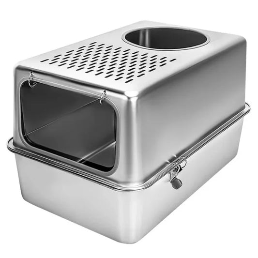 BYRCHS-Cat-Litter-Box-Premium-in-Enclosed-Stainless-Steel.,