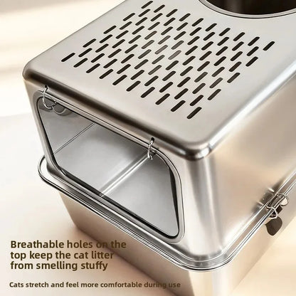 BYRCHS-Cat-Litter-Box-Premium-in-Enclosed-Stainless-Steel-details