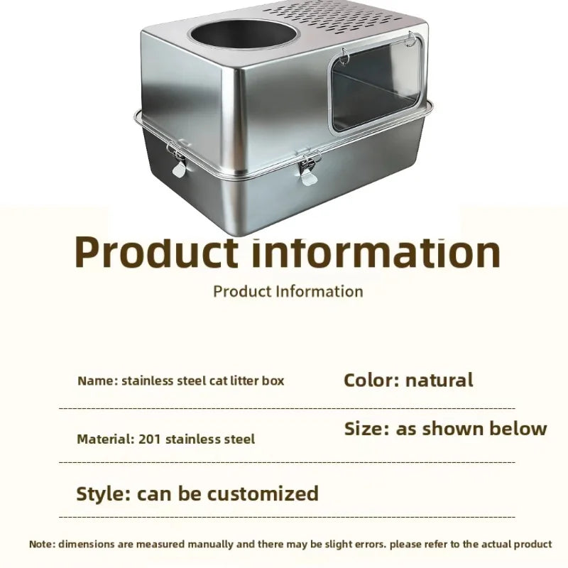 BYRCHS-Cat-Litter-Box-Premium-in-Enclosed-Stainless-Steel-info