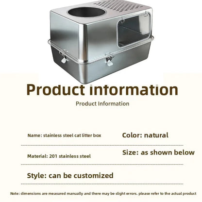 BYRCHS-Cat-Litter-Box-Premium-in-Enclosed-Stainless-Steel-info