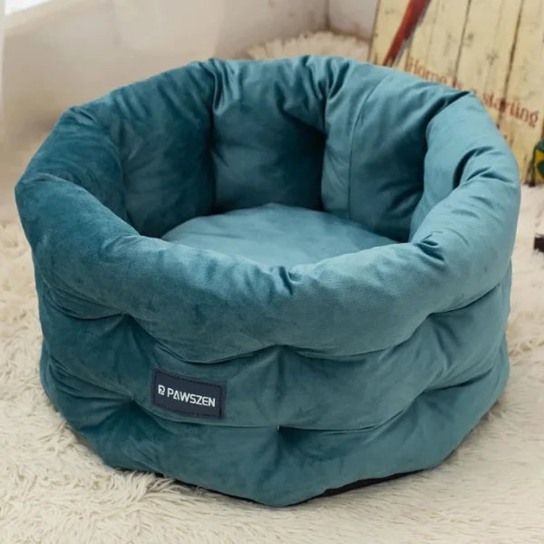 Cat Bed Elmsley | Cosy Velvet Bed for Cats and Small Dogs-blue