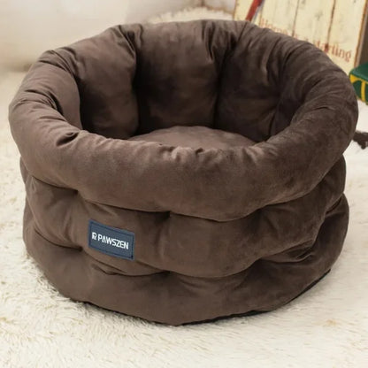 Cat Bed Elmsley | Cosy Velvet Bed for Cats and Small Dogs-brown