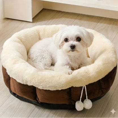 Cat Bed Elowen | Washable Extra High Bed for Cats and Small Dogs-brown