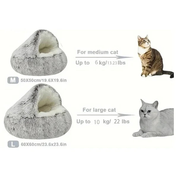 Cat Bed Everloft | Self-Warming Plush Nest Bed for Cats-size