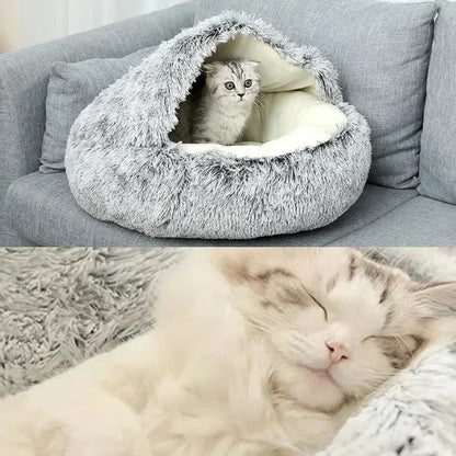 Cat Bed Everloft | Self-Warming Plush Nest Bed for Cats+.
