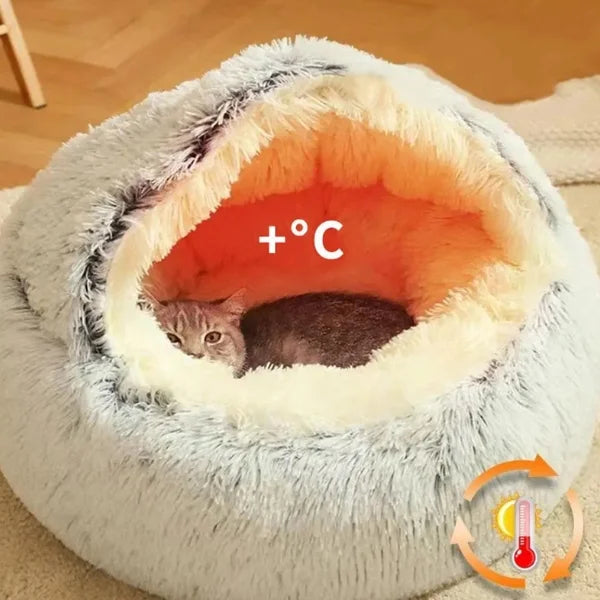 Cat Bed Everloft | Self-Warming Plush Nest Bed for Cats,details