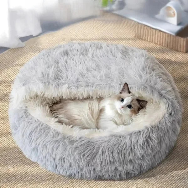 Cat Bed Everloft | Self-Warming Plush Nest Bed for Cats.,