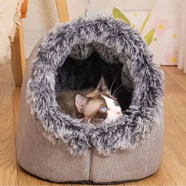 Cat Bed Lorn  Cosy Winter Nest Bed for Cats-grey
