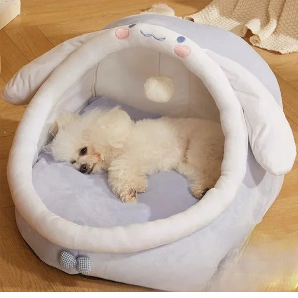 Cat Bed Marlowe | Bunny Ear Cushion Bed for Cats-blue