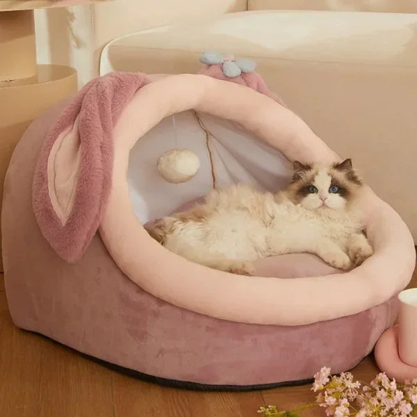 Cat Bed Marlowe | Bunny Ear Cushion Bed for Cats-pink02