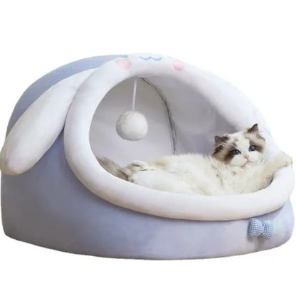 Cat Bed Marlowe | Bunny Ear Cushion Bed for Cats-blue03
