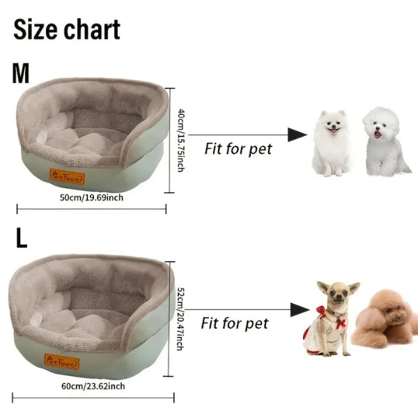 Cat Bed PurrFern | Washable Comfort Bed for Dogs and Cats-size