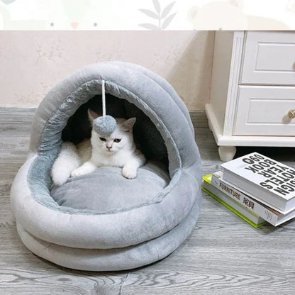 Cat Bed SoftBloom  Cozy Cave Nest Bed for Cats-Gray