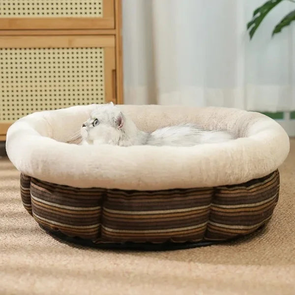 Cat Beds Hollis, Soft Round Winter Bed for Cats-,