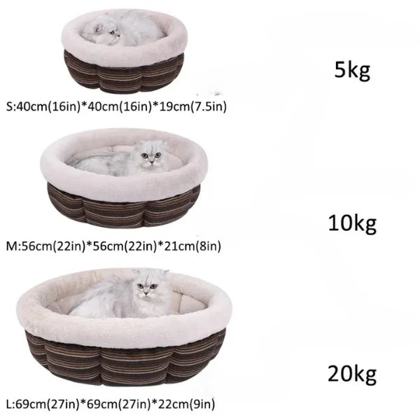 Cat Beds Hollis, Soft Round Winter Bed for Cats-size