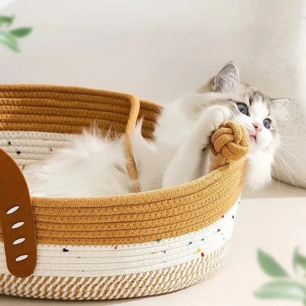 Cat Beds Mooren ,Oval Cooling Rattan Cat Bed-details