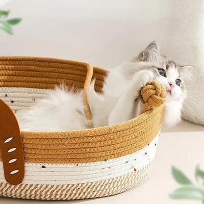 Cat Beds Mooren ,Oval Cooling Rattan Cat Bed-details