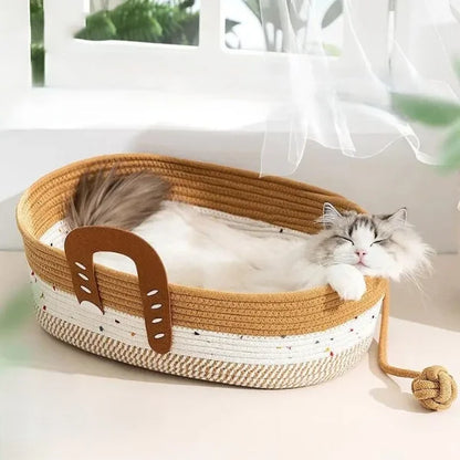 Cat Beds Mooren ,Oval Cooling Rattan Cat Bed.