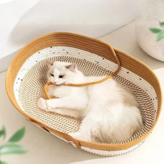 Cat Beds Mooren ,Oval Cooling Rattan Cat Bed