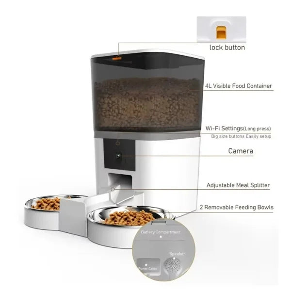 Cat Feeder Automatic Millie | Smart Pet Feeder with Camera,details