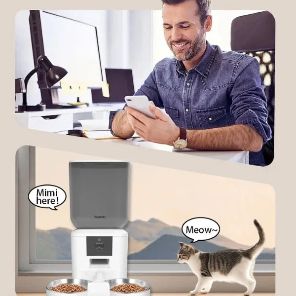 Cat Feeder Automatic Rupert | 8L Smart Feeder with HD Camera-,.