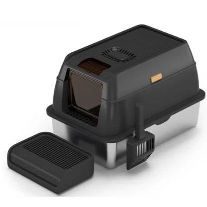 Cat Litter Box Arwen Stainless Steel Litter Box for Cats-b