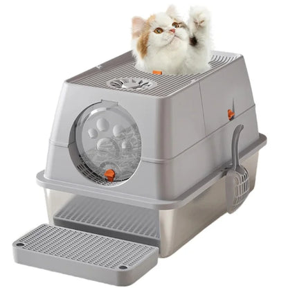Cat-Litter-Box-Merrin-Premium-Stainless-Steel-colour gray