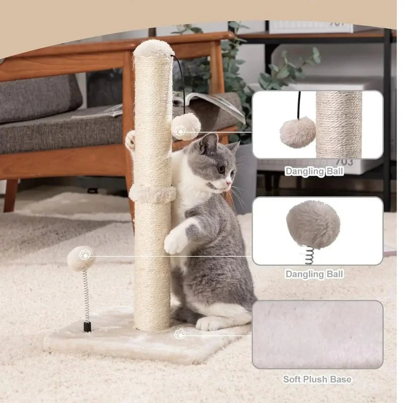 Cat Scratcher Post  Sisal with Ball details