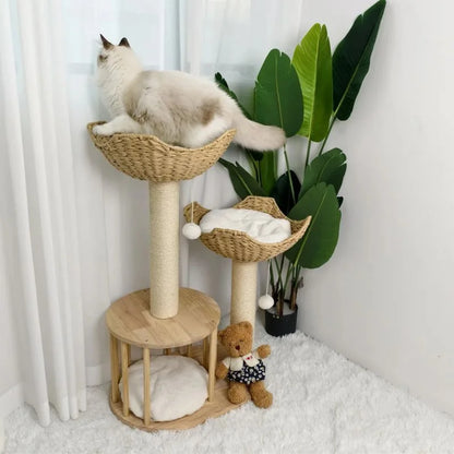 Cat Tree  3-Level Cat Tower with Sisal Scratcher Posts