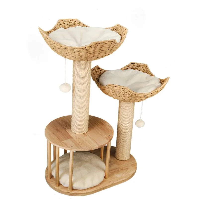 Cat Tree  3-Level Cat Tower with Sisal Scratcher Posts-.,