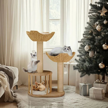 Cat Tree  3-Level Cat Tower with Sisal Scratcher Posts,.