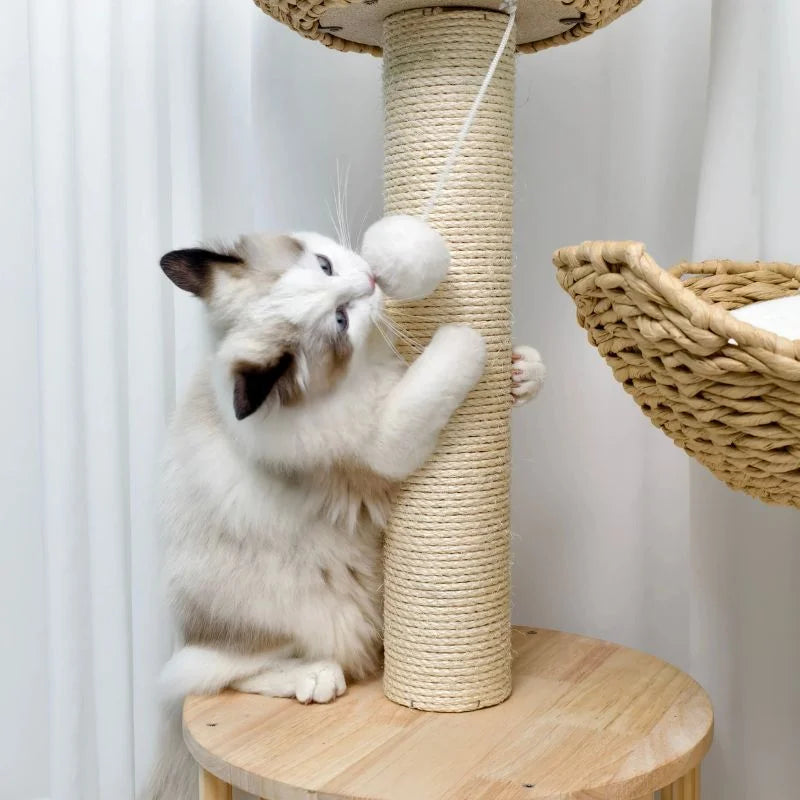 Cat Tree  3-Level Cat Tower with Sisal Scratcher Posts.details