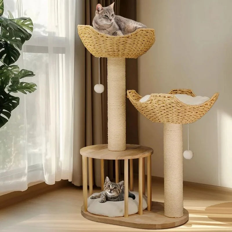 Cat Tree  3-Level Cat Tower with Sisal Scratcher Posts