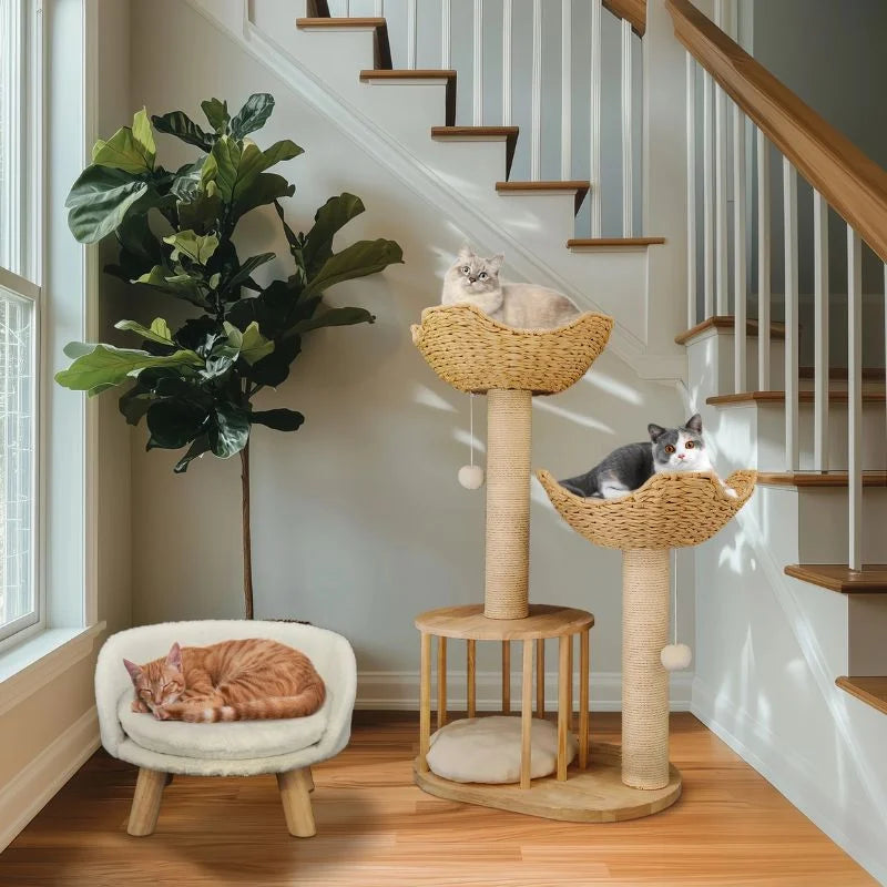 Cat Tree  3-Level Cat Tower with Sisal Scratcher Posts