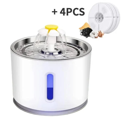 Cat Water Fountain Liryn | Quiet 2.4L Cat Water Fountain-4pcs