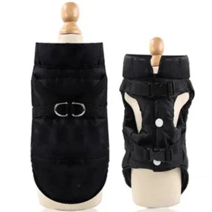 DOG COAT | Warm Padded Waterproof Vest with Harness black