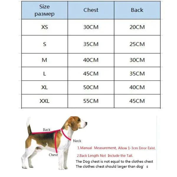 DOG COAT | Warm Padded Waterproof Vest with Harness Size