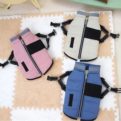 Dog Coat | Reflective Winter Jacket with Harness-details.