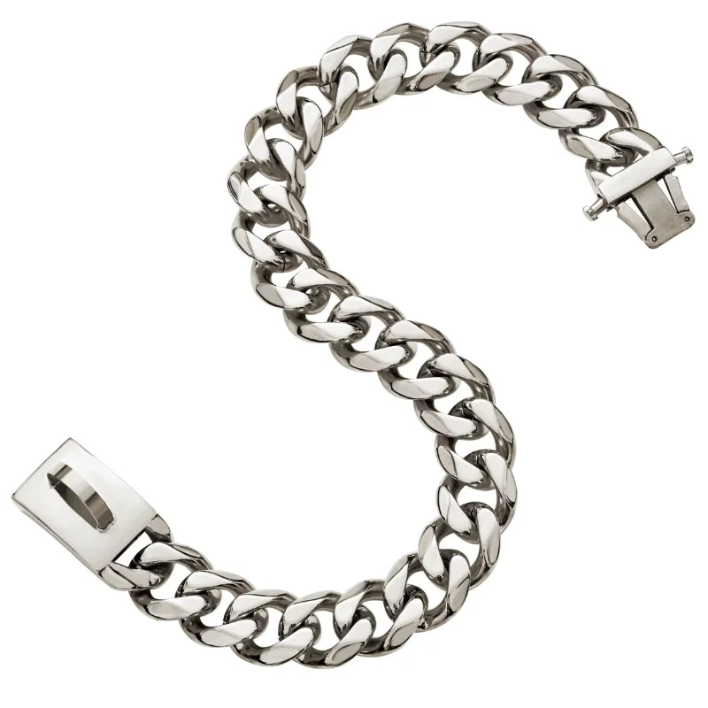 Dog Collar Ascot Cuban Link Bold Style, Solid Steel